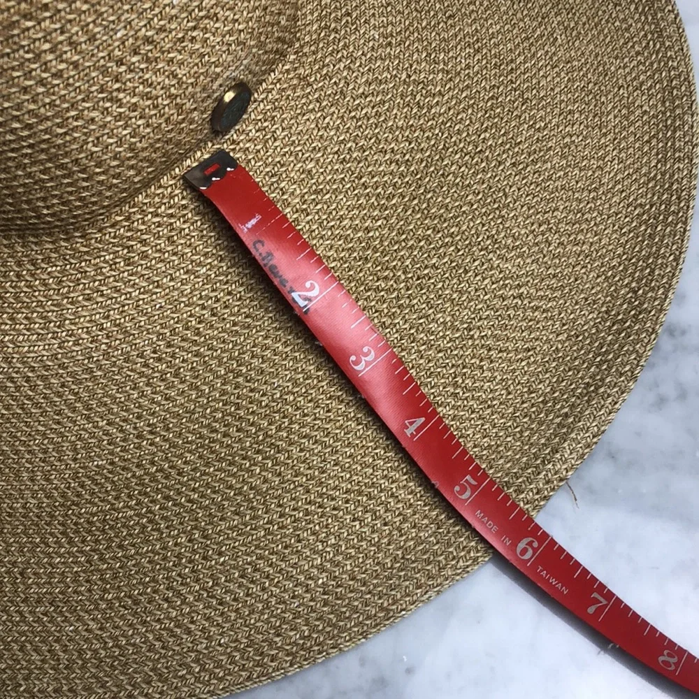 ERIC JAVITS Wide Brim Straw Sun Hat in Natural Tan - Picture 3 of 10